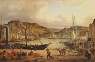 View of the Commercial Port at Cherbourg by Theodore Deslinieres